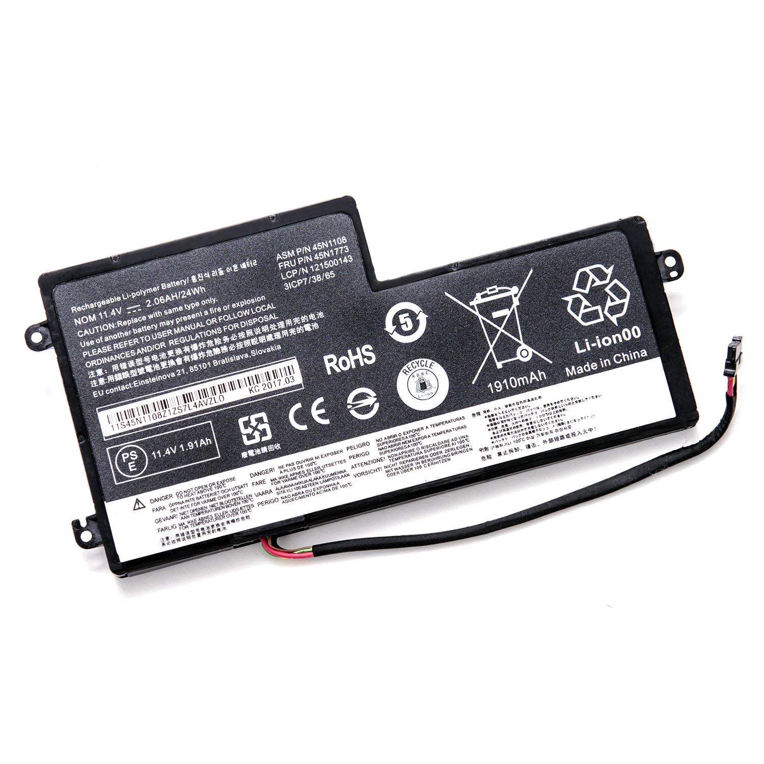Internal Battery for Lenovo ThinkPad X240 X250 T440s T450s (45N1108)