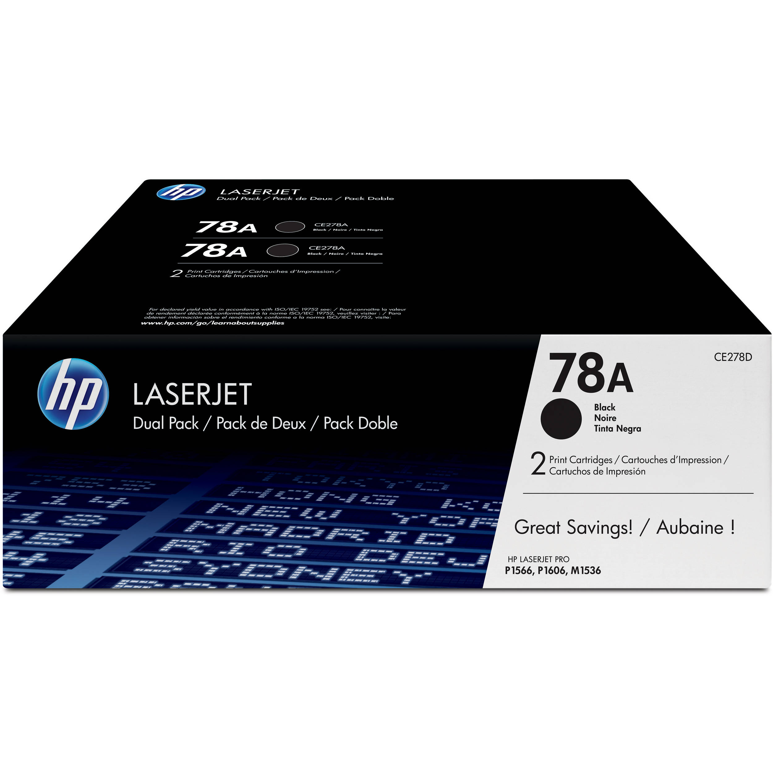 HP 78A Black LaserJet Toner Cartridges – Dual Pack