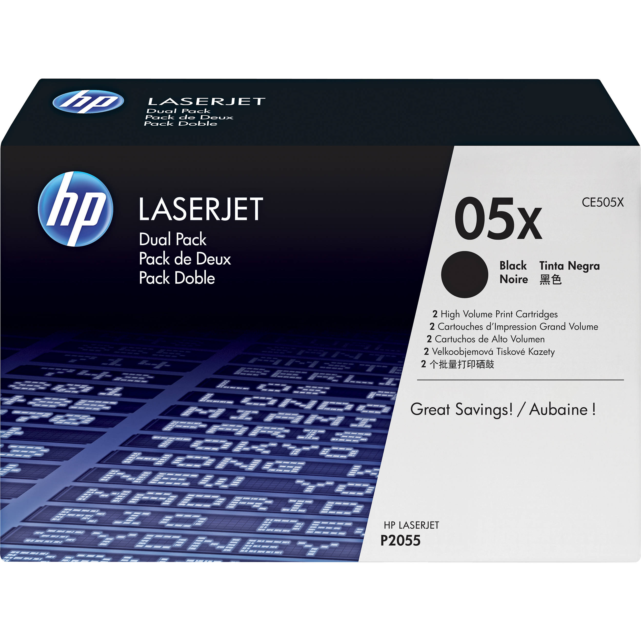 HP 05X -2 Original Black High Capacity Toner Cartridge(dual pack)