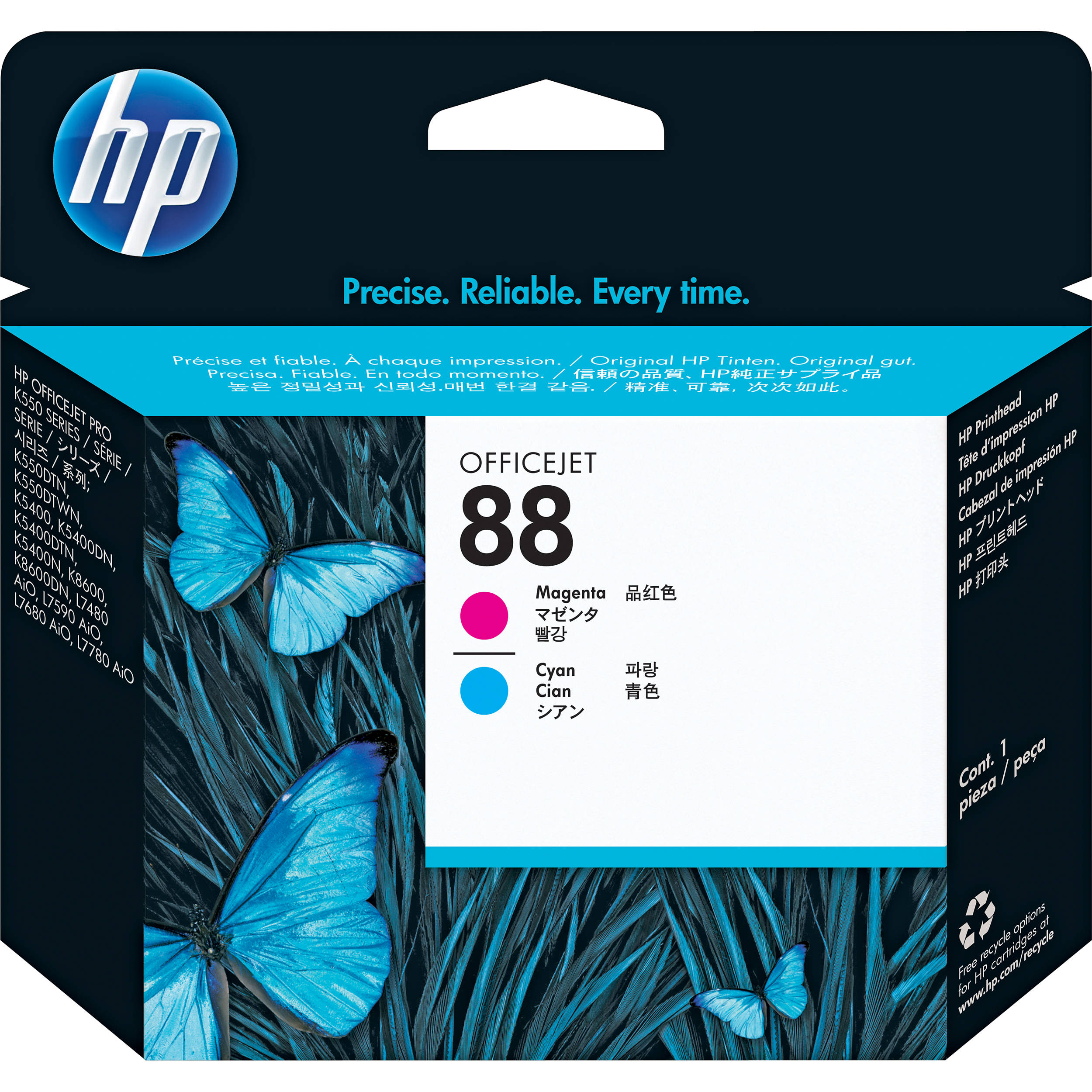 HP 88 Original Magenta and Cyan Ink Cartridge