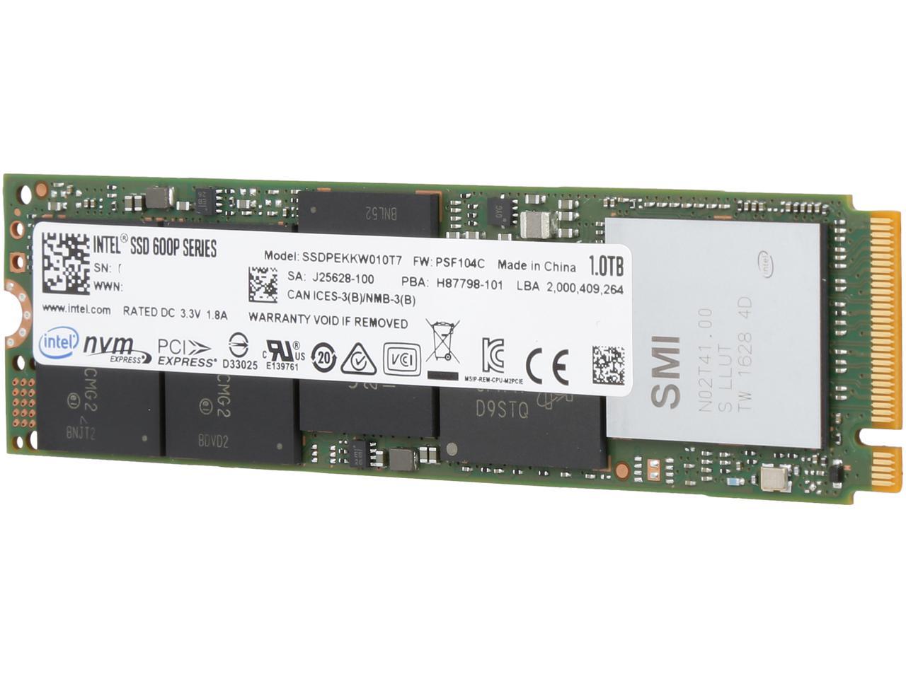 Intel® SSD 660p Series (1.0TB, M.2 80mm PCIe 3.0 x4, NVMe 3D2, QLC)