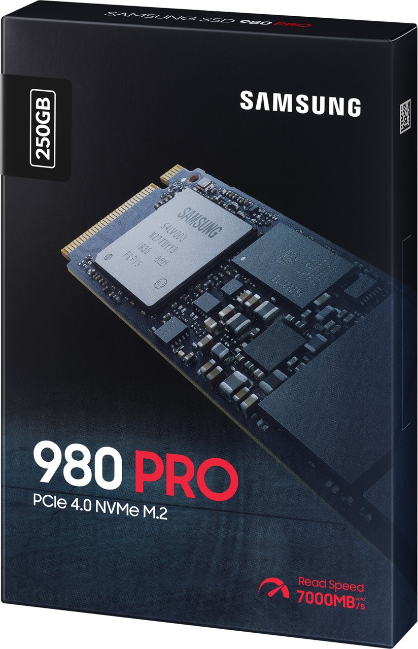 Samsung MZ-V8P250BW 980 PRO GEN4.0 X 4 NVMe 1.3c 250GB SSD, Read Speed up to 6900 MB/s, Write Speed up to 5000 MB/s