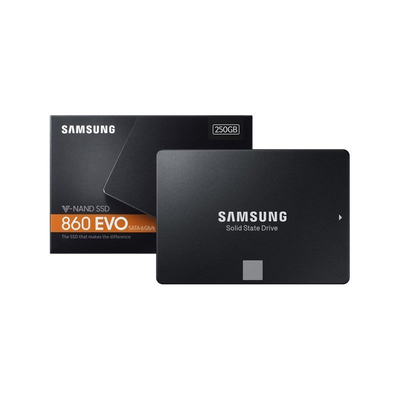 Samsung MZ-76E250BW 860 EVO 250GB SSD, Read Speed up to 550 MB/s, Write Speed up to 520 MB/s,