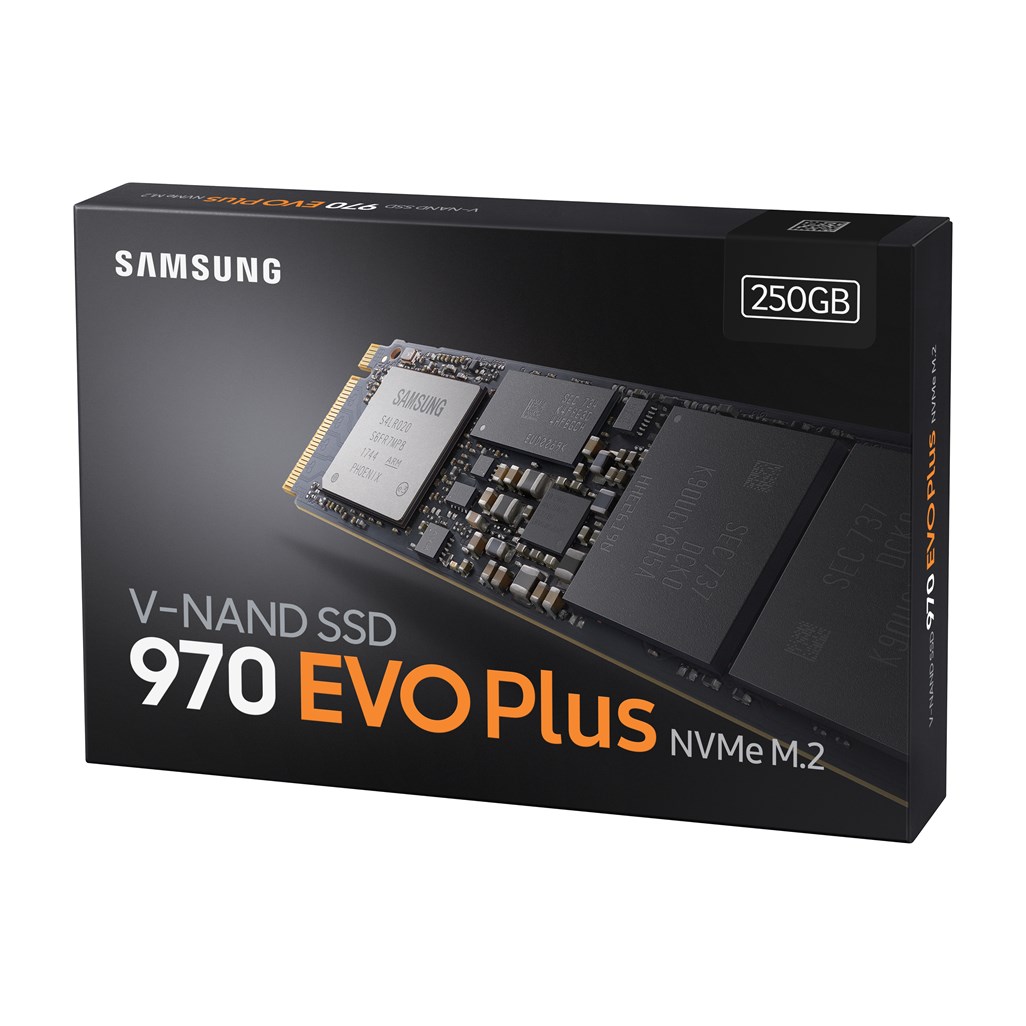 Samsung MZ-V7S250BW 970 EVO PLUS  250GB SSD, Read Speed up to 3500 MB/s, Write Speed up to 2300 MB/s