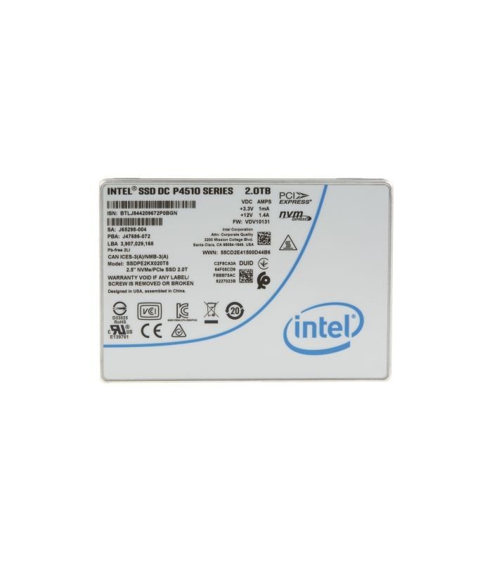Intel® SSD DC P4510 Series (2.0TB, 2.5in PCIe 3.1 x4, NVMe 3D2, TLC)