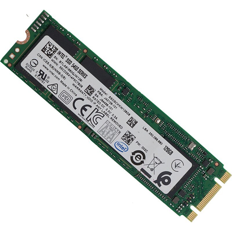 Intel® SSD 545s Series (128GB, M.2 80mm SATA 6Gb/s, 3D2, TLC)