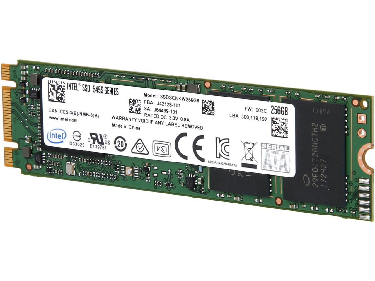 Intel® SSD 545s Series (256GB, M.2 80mm SATA 6Gb/s, 3D2, TLC)