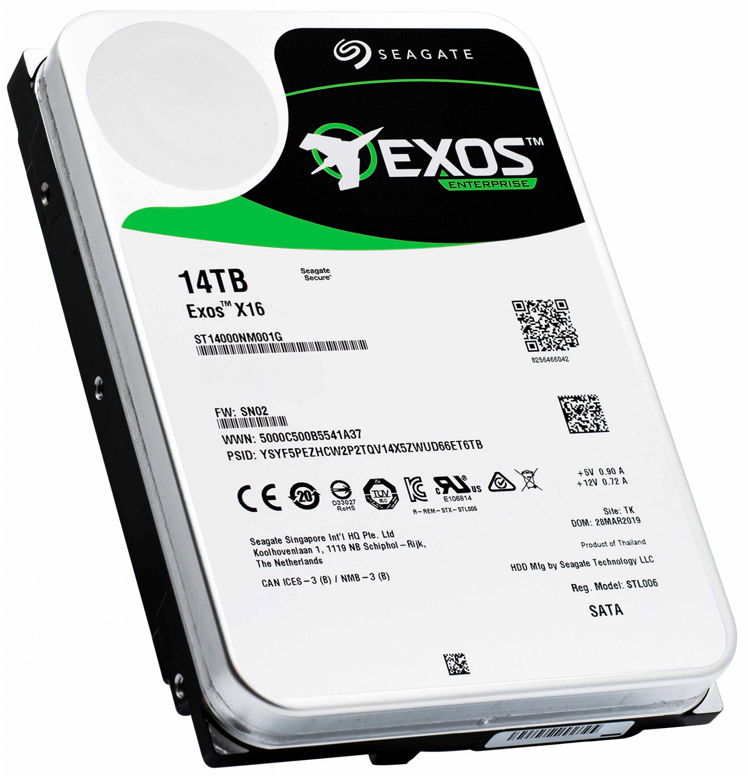 Seagate Exos X16 ST14000NM001G 14TB HDD; 3.5″