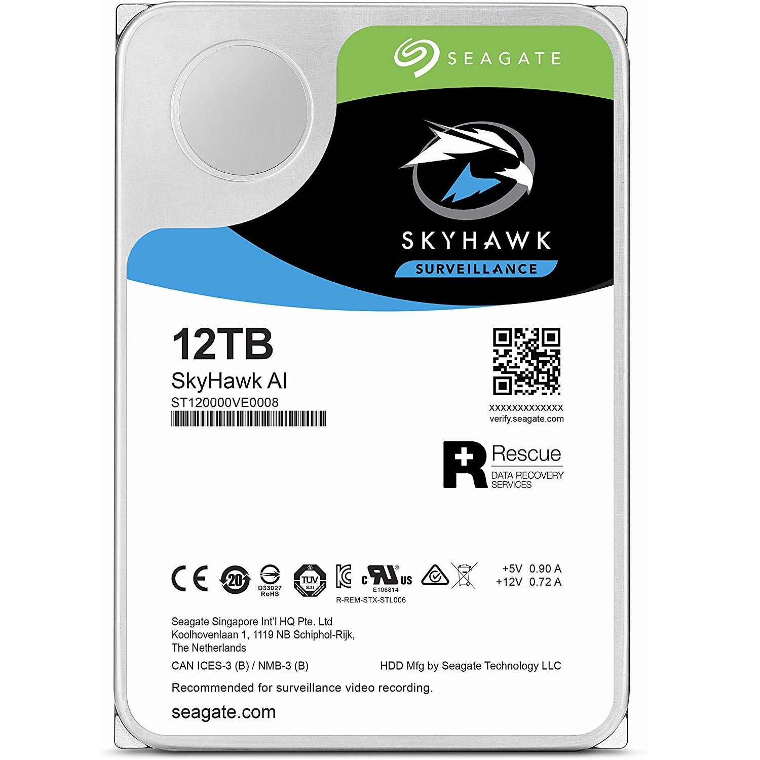 Seagate Skyhawk AI ST12000VE0008 12TB 3.5″ HDD Surveillance Drives