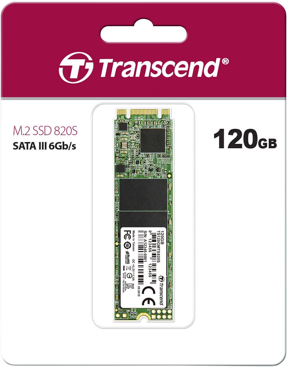 Transcend MTS820 Series 120GB M.2 2280 SATA 6Gb/s SSD