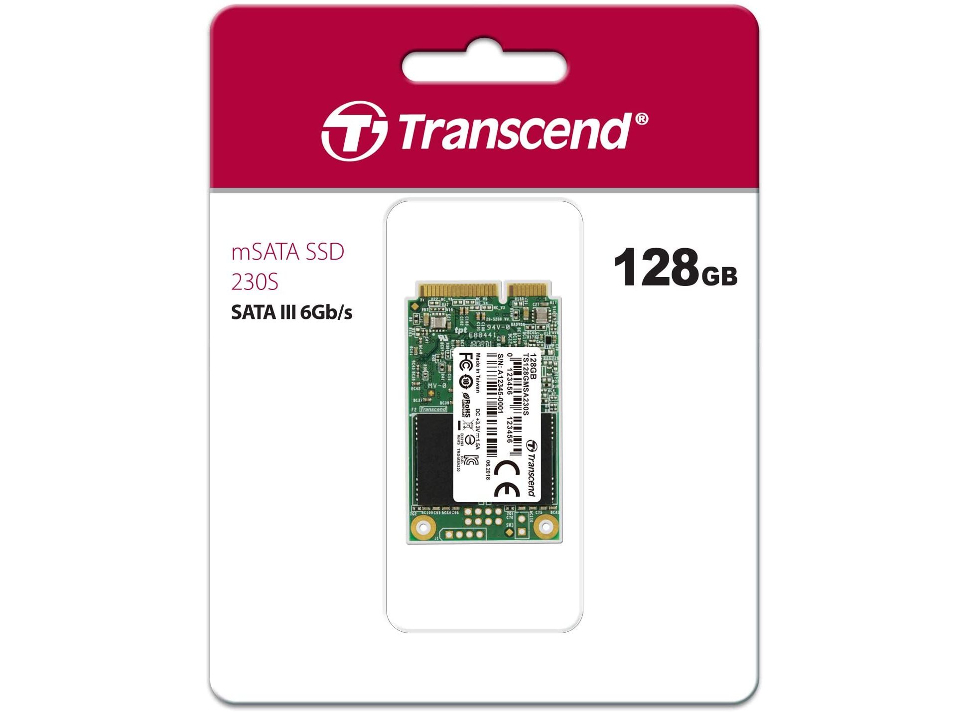 Transcend MSA230 Series 128GB MSATA SATA 6Gb/s SSD
