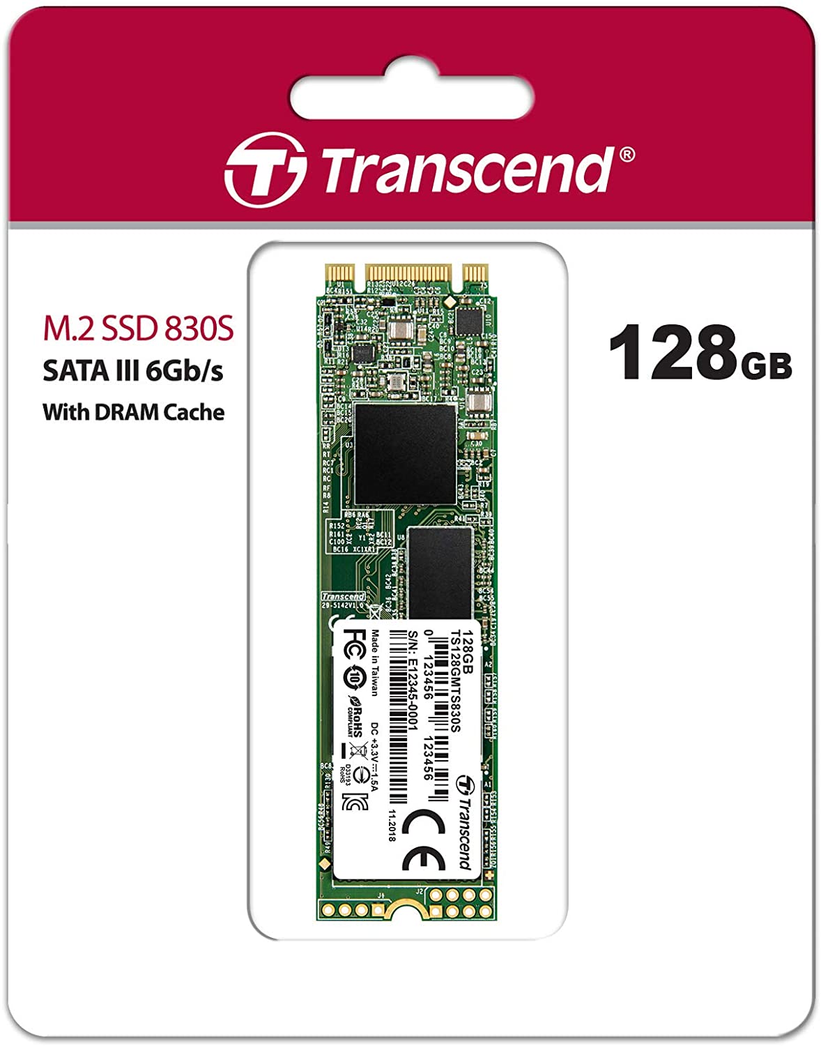 Transcend MTS830 Series 128GB M.2 2280 SATA 6Gb/s SSD