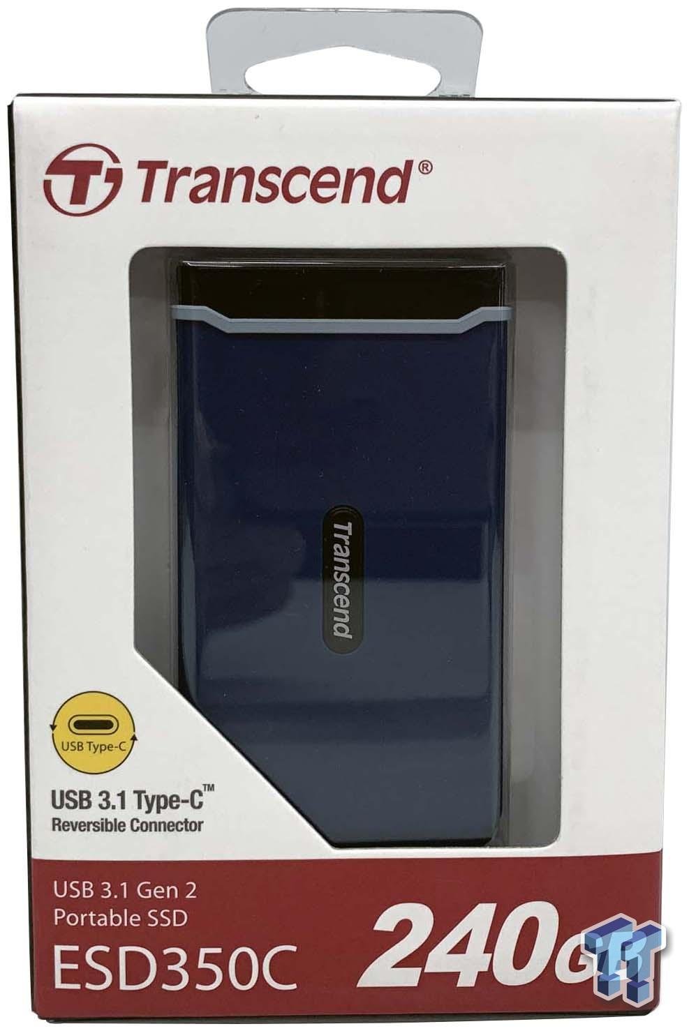 Transcend ESD350C 240GB USB3.1 Gen 2/USB Type A & Type C OTG Portable External SSD