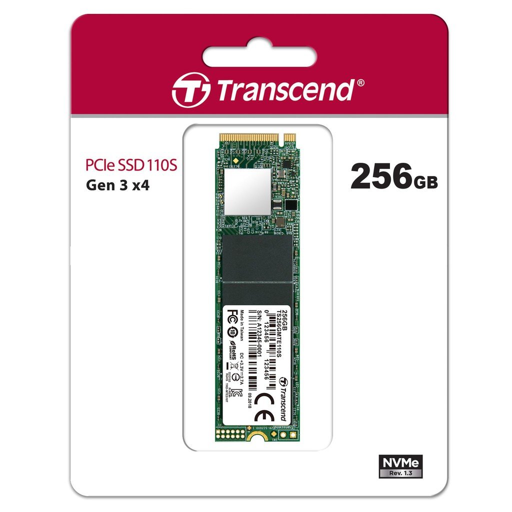 Transcend MTE110 Series 256GB M.2 2280 PCIe Gen3 x4 SSD