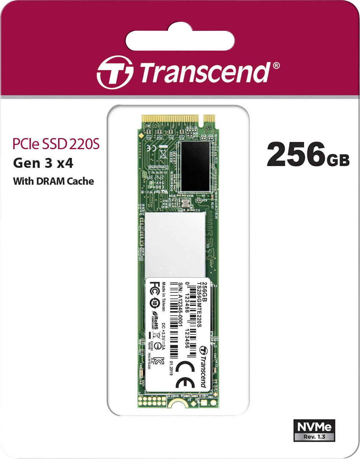 Transcend MTE220 Series 256GB M.2 2280 PCIe Gen3 x4 SSD