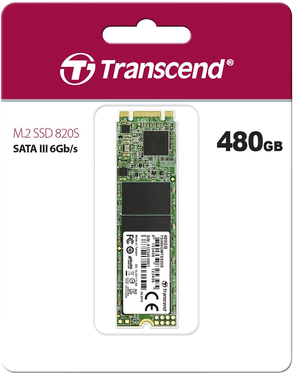 Transcend MTS820 Series 480GB M.2 2280 SATA 6Gb/s SSD