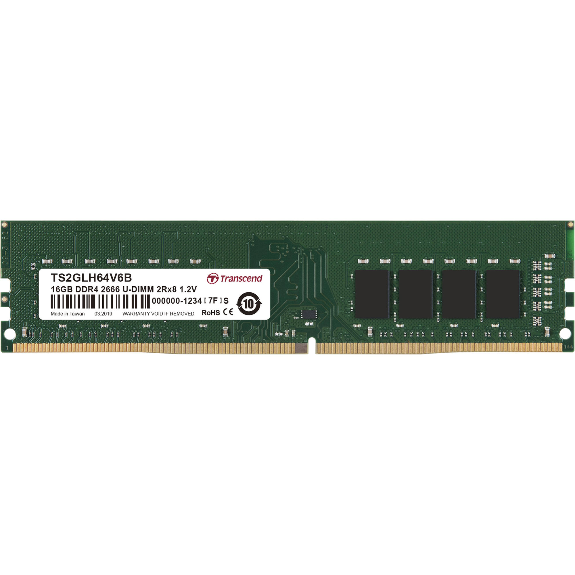 Transcend 8G Unegistered ECC DDR4-2666 288-Pin DIMM