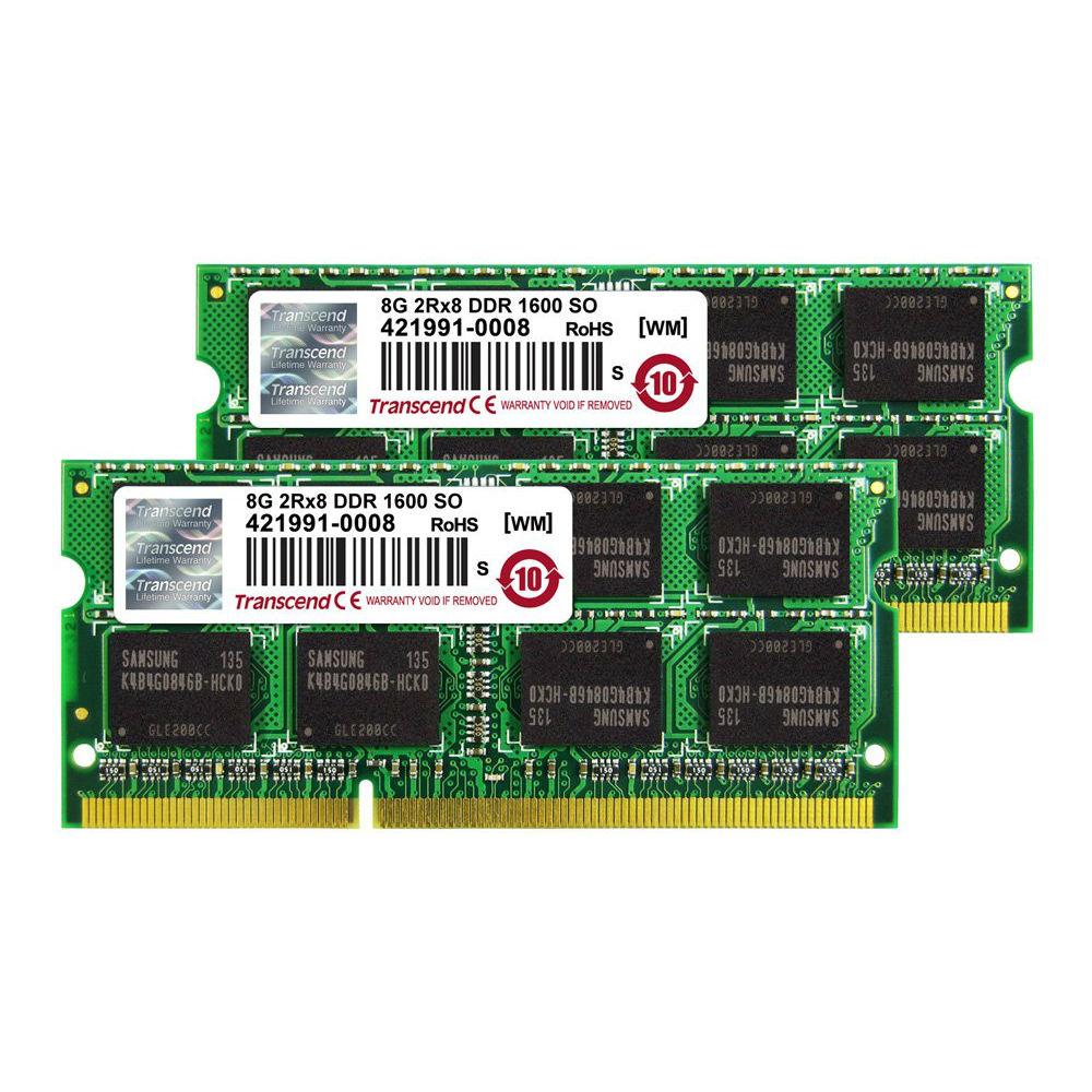 Transcend JetMemory™ 16GB KIT (8GB X 2)  DDR3-1600 SO-DIMM