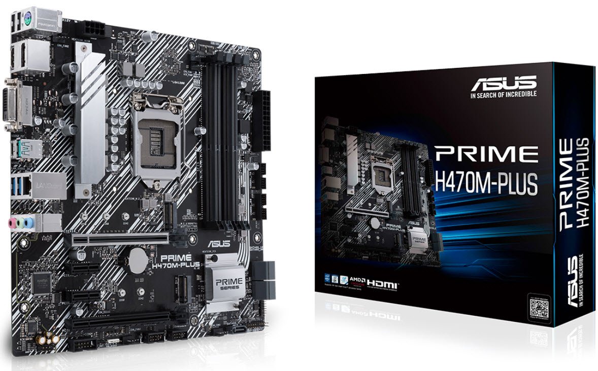 ASUS PRIME H470M-PLUS Intel® Socket 1200 for 10th Gen Intel® Core™, Pentium® Gold and Celeron® Processors