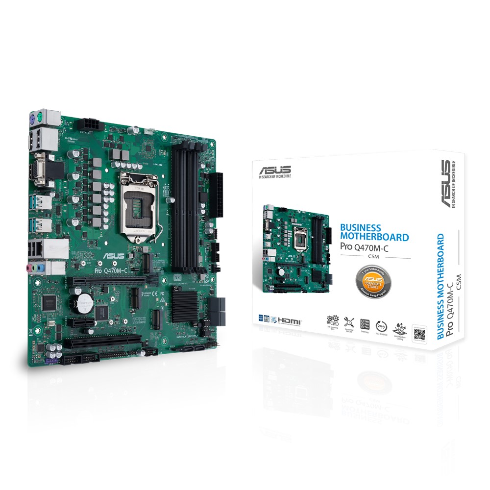 ASUS PRO Q470M-Intel® Socket 1200 for 10th Gen Intel® Core™, Pentium® Gold and Celeron® Processors