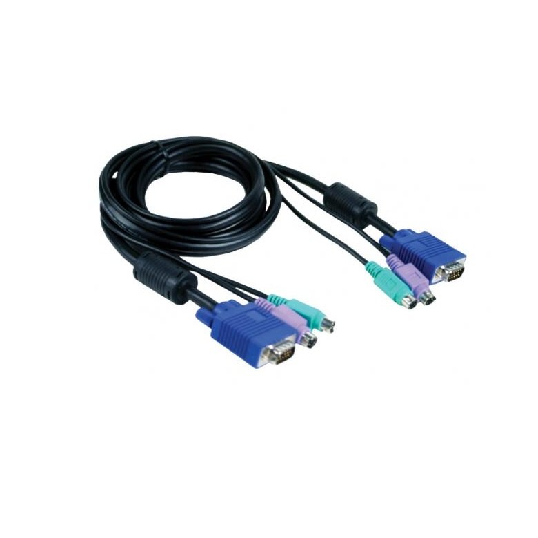 D-Link 1.8 Meter 3-in-1 KVM set with Monitor & PS/2 Cables